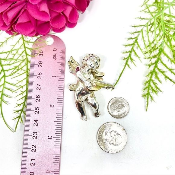 VINTAGE⚜️Sterling Artisan SAM PHILIPE Cherub Pin - Picture 13 of 14